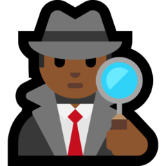 Hoe Mannelijke detective: donkergetinte huidskleur emoji eruit ziet op Microsoft.