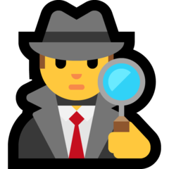 A quoi ressemblent les emoji Détective homme sur Microsoft.