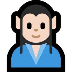 A quoi ressemblent les emoji Elfe homme: peau claire sur Microsoft.