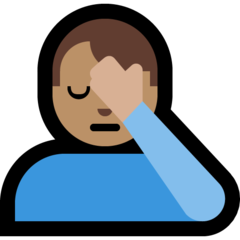 How Man Facepalming: Medium Skin Tone emoji looks on Microsoft.