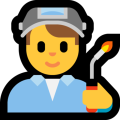 How Man Factory Worker emoji looks on Microsoft.