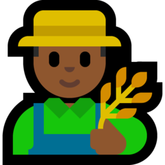 How Man Farmer: Medium-Dark Skin Tone emoji looks on Microsoft.