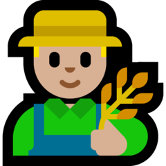 How Man Farmer: Medium-Light Skin Tone emoji looks on Microsoft.