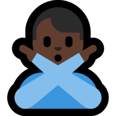 How Man Gesturing NO: Dark Skin Tone emoji looks on Microsoft.