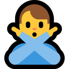 How Man Gesturing NO emoji looks on Microsoft.