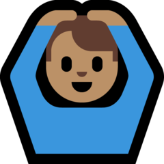 How Man Gesturing OK: Medium Skin Tone emoji looks on Microsoft.