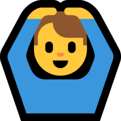 How Man Gesturing OK emoji looks on Microsoft.