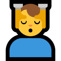 Como o emoji do Homem recebendo massagem facial é exibido no Microsoft.