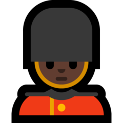 How Man Guard: Dark Skin Tone emoji looks on Microsoft.