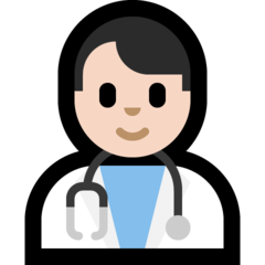 How Man Health Worker: Light Skin Tone emoji looks on Microsoft.