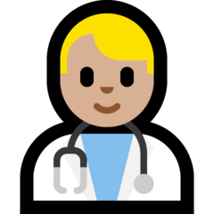 How Man Health Worker: Medium-Light Skin Tone emoji looks on Microsoft.