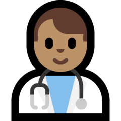 How Man Health Worker: Medium Skin Tone emoji looks on Microsoft.