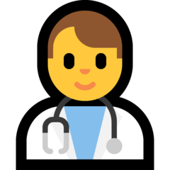 How Man Health Worker emoji looks on Microsoft.