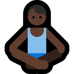 How Man in Lotus Position: Dark Skin Tone emoji looks on Microsoft.