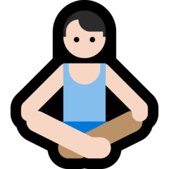 How Man in Lotus Position: Light Skin Tone emoji looks on Microsoft.