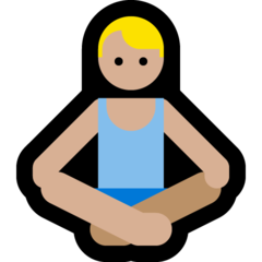 How Man in Lotus Position: Medium-Light Skin Tone emoji looks on Microsoft.