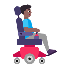 How Man in Motorized Wheelchair Facing Right: Medium-Dark Skin Tone emoji looks on Microsoft.