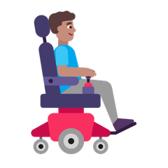 How Man in Motorized Wheelchair Facing Right: Medium Skin Tone emoji looks on Microsoft.