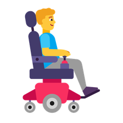 How Man in Motorized Wheelchair Facing Right emoji looks on Microsoft.