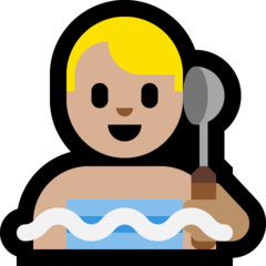 A quoi ressemblent les emoji Homme au hammam: peau moyennement claire sur Microsoft.