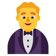 How Man in Tuxedo emoji looks on Microsoft.