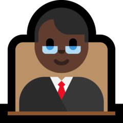 How Man Judge: Dark Skin Tone emoji looks on Microsoft.