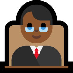 A quoi ressemblent les emoji Juge homme: peau mate sur Microsoft.