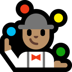 A quoi ressemblent les emoji Jongleur: peau légèrement mate sur Microsoft.