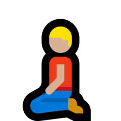 How Man Kneeling: Medium-Light Skin Tone emoji looks on Microsoft.