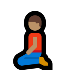 How Man Kneeling: Medium Skin Tone emoji looks on Microsoft.