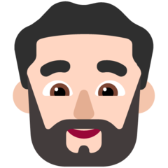 How Man: Light Skin Tone, Beard emoji looks on Microsoft.