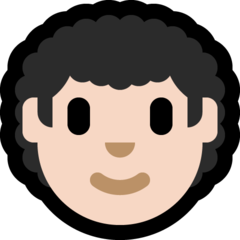 How Man: Light Skin Tone, Curly Hair emoji looks on Microsoft.