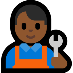 How Man Mechanic: Medium-Dark Skin Tone emoji looks on Microsoft.