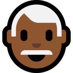 A quoi ressemblent les emoji Homme: peau mate et cheveux blancs sur Microsoft.