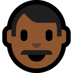 How Man: Medium-Dark Skin Tone emoji looks on Microsoft.