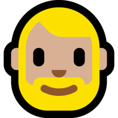 Come Persona con la barba: carnagione abbastanza chiara emoji appare su Microsoft.