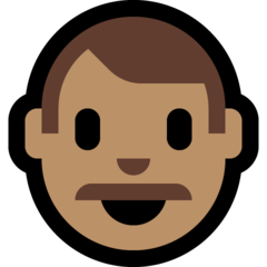 How Man: Medium Skin Tone emoji looks on Microsoft.