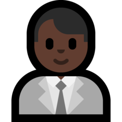 How Man Office Worker: Dark Skin Tone emoji looks on Microsoft.