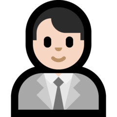 How Man Office Worker: Light Skin Tone emoji looks on Microsoft.