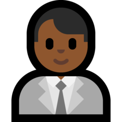 How Man Office Worker: Medium-Dark Skin Tone emoji looks on Microsoft.