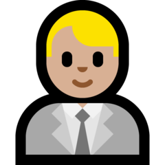 How Man Office Worker: Medium-Light Skin Tone emoji looks on Microsoft.