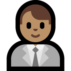 How Man Office Worker: Medium Skin Tone emoji looks on Microsoft.