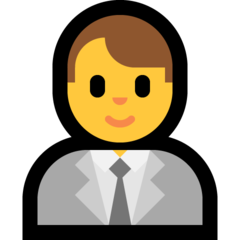 How Man Office Worker emoji looks on Microsoft.