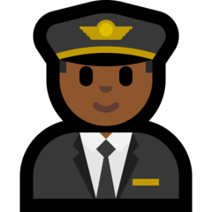 How Man Pilot: Medium-Dark Skin Tone emoji looks on Microsoft.