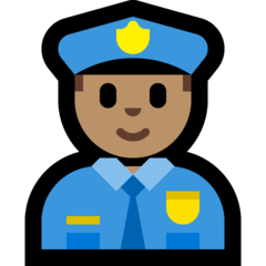 How Man Police Officer: Medium Skin Tone emoji looks on Microsoft.