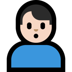 How Man Pouting: Light Skin Tone emoji looks on Microsoft.