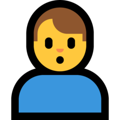 How Man Pouting emoji looks on Microsoft.