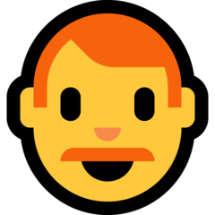 How Man: Red Hair emoji looks on Microsoft.