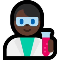 How Man Scientist: Dark Skin Tone emoji looks on Microsoft.