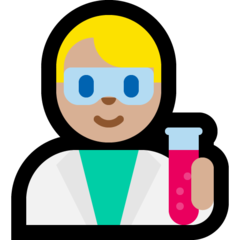 How Man Scientist: Medium-Light Skin Tone emoji looks on Microsoft.